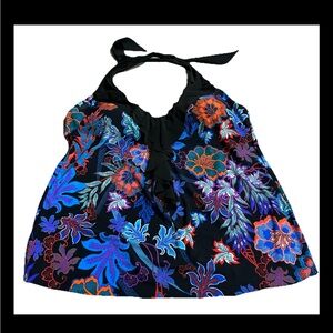 Vanishing Act Tankini Top Swimsuit Size 14  Sewn In Shelf Bra